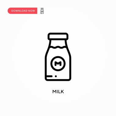 Süt vektörü simgesi. Web sitesi veya mobil uygulama için modern, basit düz vektör çizimi