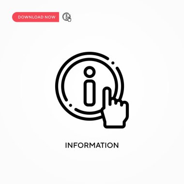 Bilgi vektör simgesi. Web sitesi veya mobil uygulama için modern, basit düz vektör çizimi