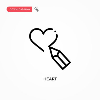 Kalp vektör simgesi. Web sitesi veya mobil uygulama için modern, basit düz vektör çizimi