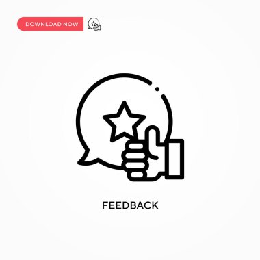 Geri besleme vektör simgesi. Web sitesi veya mobil uygulama için modern, basit düz vektör çizimi
