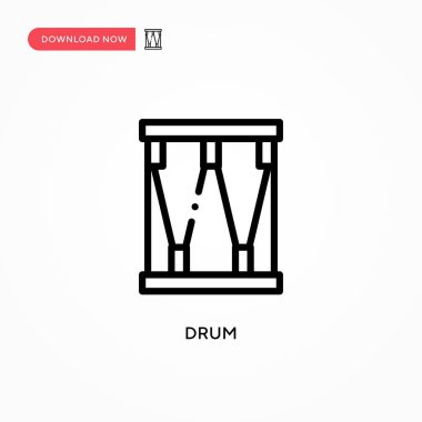 Davul vektör simgesi. Web sitesi veya mobil uygulama için modern, basit düz vektör çizimi