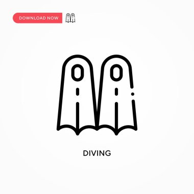 Dalış vektör simgesi. Web sitesi veya mobil uygulama için modern, basit düz vektör çizimi