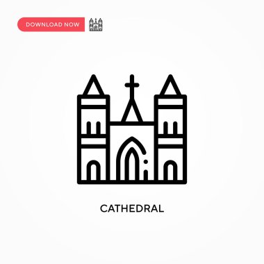 Katedral vektör simgesi. Web sitesi veya mobil uygulama için modern, basit düz vektör çizimi