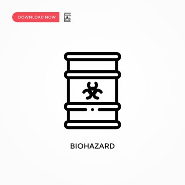 Biyolojik tehlike vektör simgesi. Web sitesi veya mobil uygulama için modern, basit düz vektör çizimi