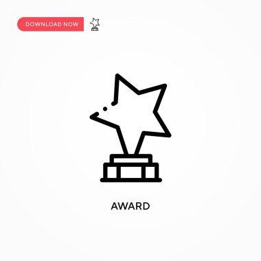 Ödül vektör ikonu. Web sitesi veya mobil uygulama için modern, basit düz vektör çizimi