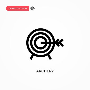 Okçuluk vektör simgesi. Web sitesi veya mobil uygulama için modern, basit düz vektör çizimi