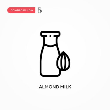 Badem sütü ikonu. Web sitesi veya mobil uygulama için modern, basit düz vektör çizimi