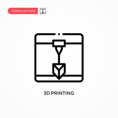 3d yazdırma vektör simgesi. Web sitesi veya mobil uygulama için modern, basit düz vektör çizimi