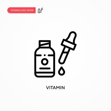 Vitamin vektör simgesi. Web sitesi veya mobil uygulama için modern, basit düz vektör çizimi