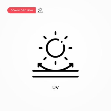 UV vektör simgesi. Web sitesi veya mobil uygulama için modern, basit düz vektör çizimi