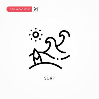 Sörf vektör simgesi. Web sitesi veya mobil uygulama için modern, basit düz vektör çizimi