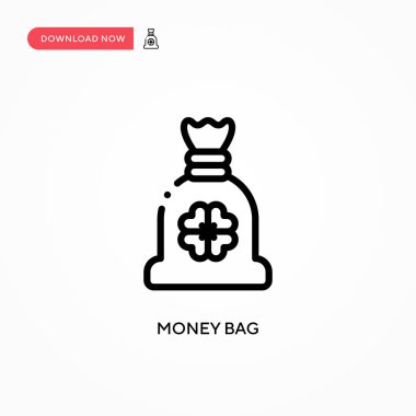 Para çantası vektör simgesi. Web sitesi veya mobil uygulama için modern, basit düz vektör çizimi