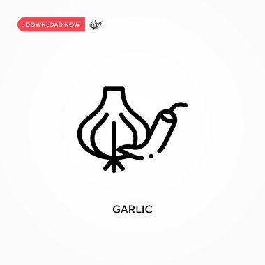 Sarımsak ikonu. Web sitesi veya mobil uygulama için modern, basit düz vektör çizimi