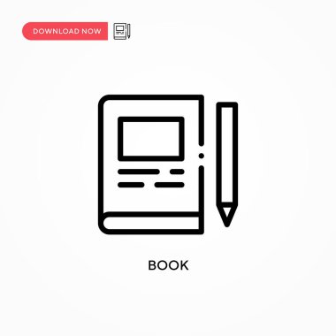 Kitap vektör simgesi. Web sitesi veya mobil uygulama için modern, basit düz vektör çizimi