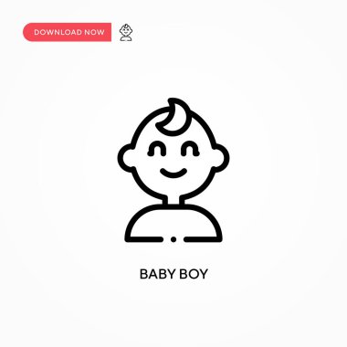 Bebek oğlan vektör ikonu. Web sitesi veya mobil uygulama için modern, basit düz vektör çizimi