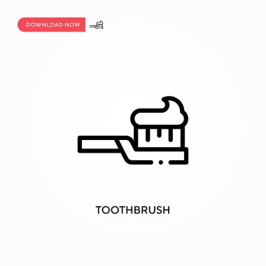 Diş fırçası vektör simgesi. Web sitesi veya mobil uygulama için modern, basit düz vektör çizimi
