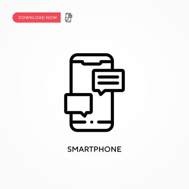 Akıllı telefon vektör simgesi. Web sitesi veya mobil uygulama için modern, basit düz vektör çizimi