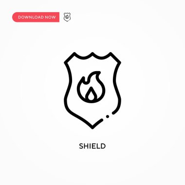 Kalkan vektör simgesi. Web sitesi veya mobil uygulama için modern, basit düz vektör çizimi