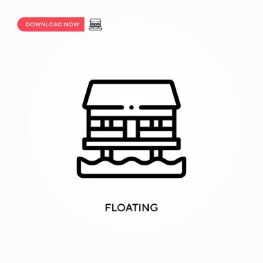 Yüzen vektör simgesi. Web sitesi veya mobil uygulama için modern, basit düz vektör çizimi