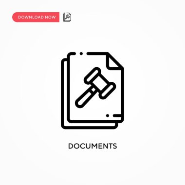 Belge vektör simgesi. Web sitesi veya mobil uygulama için modern, basit düz vektör çizimi
