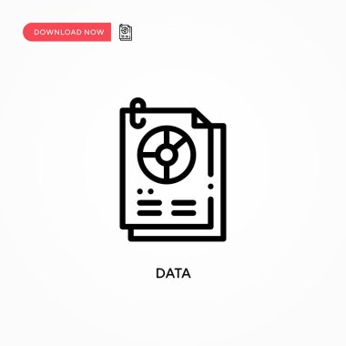 Veri vektör simgesi. Web sitesi veya mobil uygulama için modern, basit düz vektör çizimi