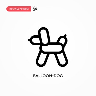 Balon köpek vektör simgesi. Web sitesi veya mobil uygulama için modern, basit düz vektör çizimi