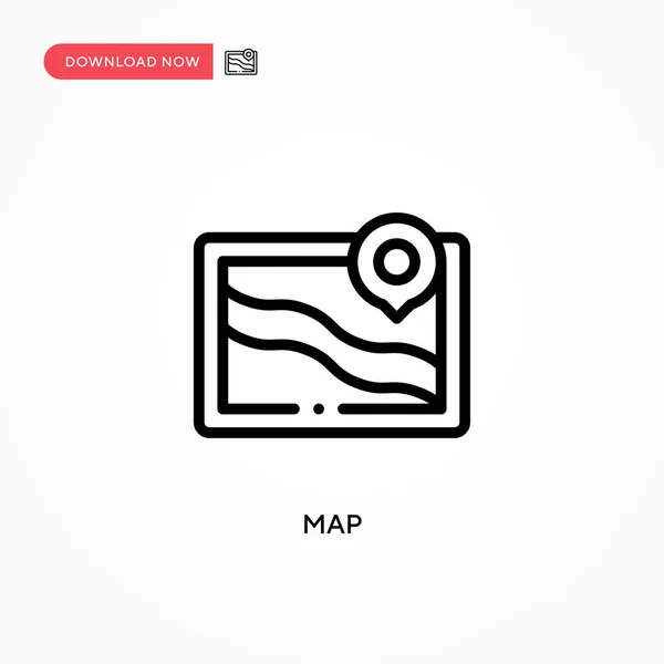Kartenvektorsymbol Moderne Einfache Flache Vektordarstellung Für Website Oder Mobile App — Stockvektor