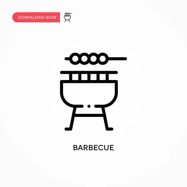 Grill Vektor Symbol Moderne Einfache Flache Vektordarstellung Für Website Oder — Stockvektor