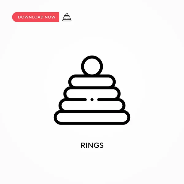 Rings Vector Icon Modern Simple Flat Vector Illustration Web Site — Stock Vector