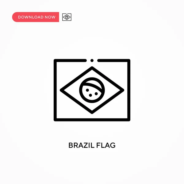 Значок Вектора Флага Бразилии Современная Простая Векторная Иллюстрация Веб Сайта — стоковый вектор