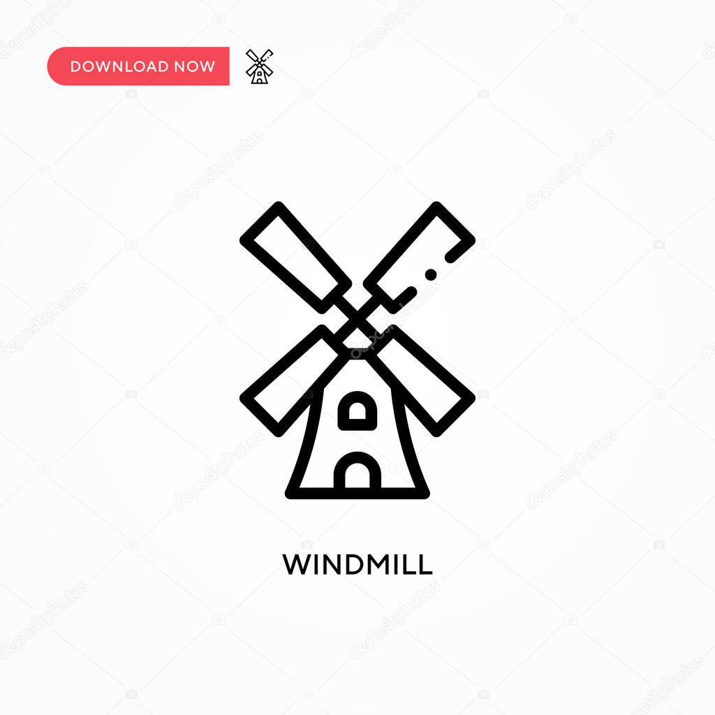Windmill vector icon. Modern, simple flat vector illustration for web site or mobile app