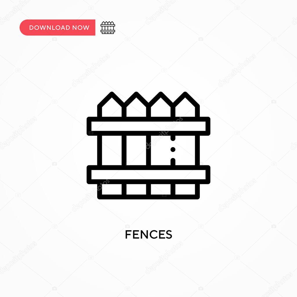 Fences vector icon. Modern, simple flat vector illustration for web site or mobile app
