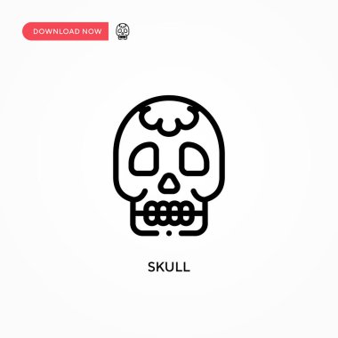 Kafatası vektör simgesi. Web sitesi veya mobil uygulama için modern, basit düz vektör çizimi