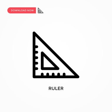 Cetvel vektör simgesi. Web sitesi veya mobil uygulama için modern, basit düz vektör çizimi
