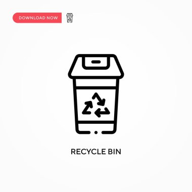 Çöp kutusu vektör simgesini geri dönüştür. Web sitesi veya mobil uygulama için modern, basit düz vektör çizimi
