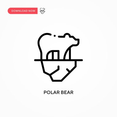 Kutup ayısı vektör simgesi. Web sitesi veya mobil uygulama için modern, basit düz vektör çizimi