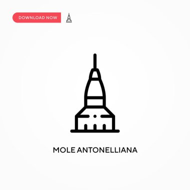 Köstebek antonelliana vektör simgesi. Web sitesi veya mobil uygulama için modern, basit düz vektör çizimi