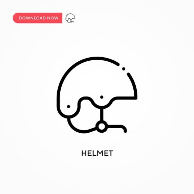 Miğfer vektör simgesi. Web sitesi veya mobil uygulama için modern, basit düz vektör çizimi