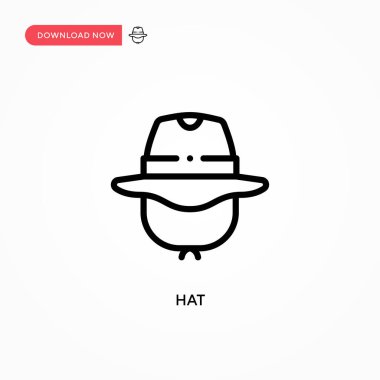 Şapka vektör simgesi. Web sitesi veya mobil uygulama için modern, basit düz vektör çizimi