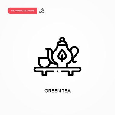 Yeşil çay vektör simgesi. Web sitesi veya mobil uygulama için modern, basit düz vektör çizimi