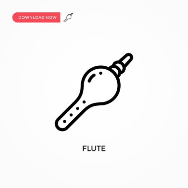 Flüt vektör simgesi. Web sitesi veya mobil uygulama için modern, basit düz vektör çizimi
