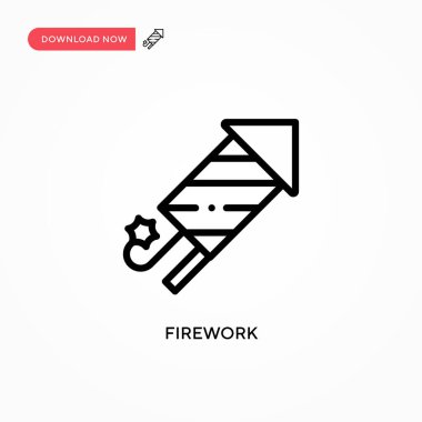 Havai fişek vektör simgesi. Web sitesi veya mobil uygulama için modern, basit düz vektör çizimi