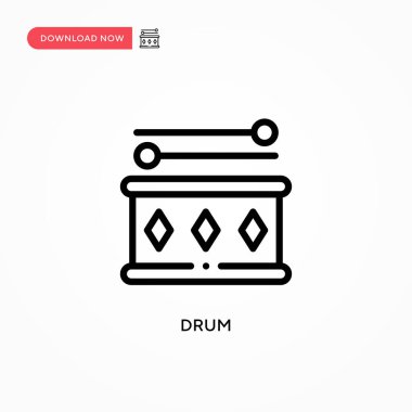 Davul vektör simgesi. Web sitesi veya mobil uygulama için modern, basit düz vektör çizimi