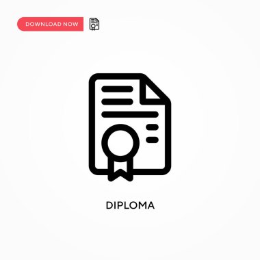 Diploma vektör simgesi. Web sitesi veya mobil uygulama için modern, basit düz vektör çizimi