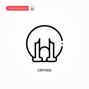 Ağlayan vektör ikonu. Web sitesi veya mobil uygulama için modern, basit düz vektör çizimi