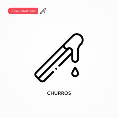 Churros vektör ikonu. Web sitesi veya mobil uygulama için modern, basit düz vektör çizimi