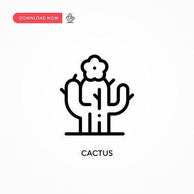Kaktüs vektör simgesi. Web sitesi veya mobil uygulama için modern, basit düz vektör çizimi
