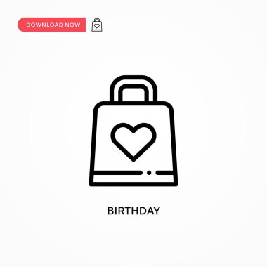 Doğum günü vektör simgesi. Web sitesi veya mobil uygulama için modern, basit düz vektör çizimi