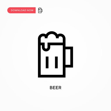Bira vektör simgesi. Web sitesi veya mobil uygulama için modern, basit düz vektör çizimi