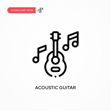 Akustik gitar vektör simgesi. Web sitesi veya mobil uygulama için modern, basit düz vektör çizimi